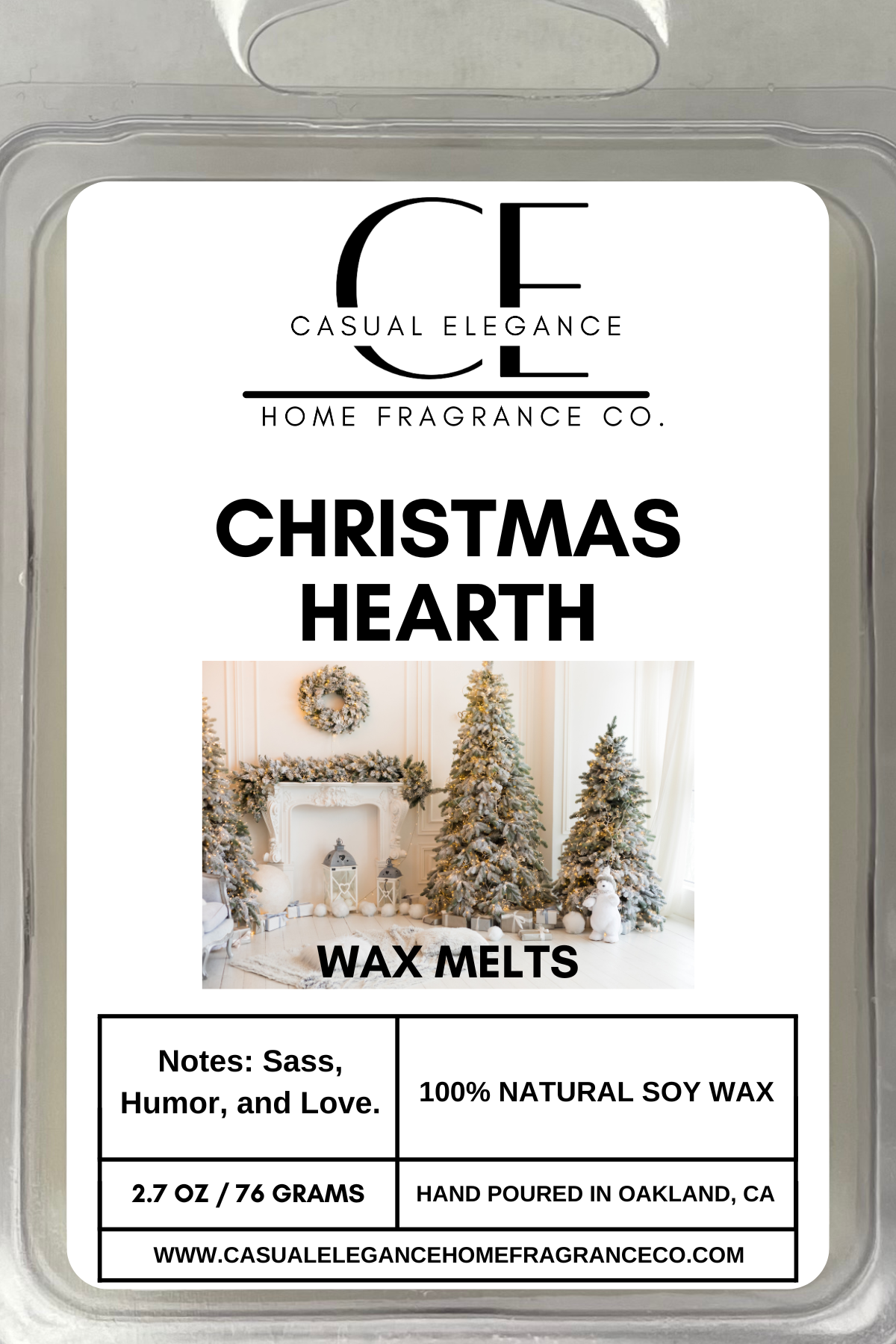 Christmas Hearth Scented Wax Melt - 6 Cavity Clamshell