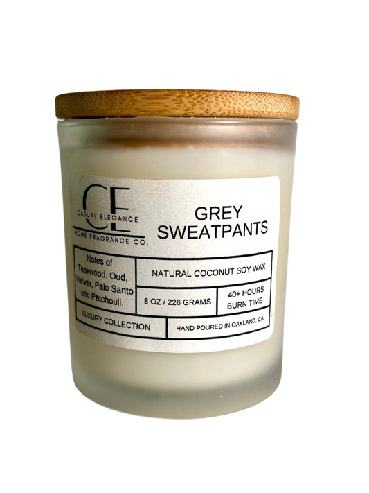 Grey Sweatpants Candle - Musk, Teakwood, Cedar, Bergamot Scented