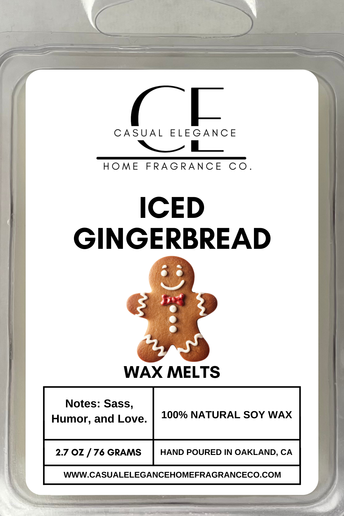 Iced Gingerbread Scented Wax Melt - 6 Cavity Clamshell