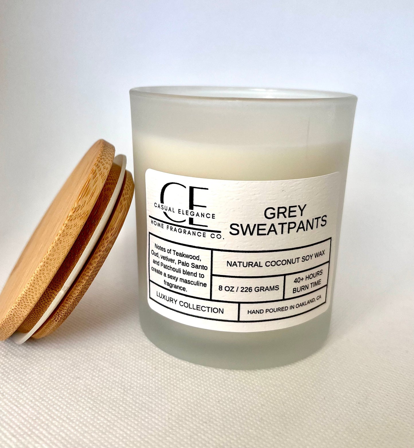 Grey Sweatpants Candle - Musk, Teakwood, Cedar, Bergamot Scented