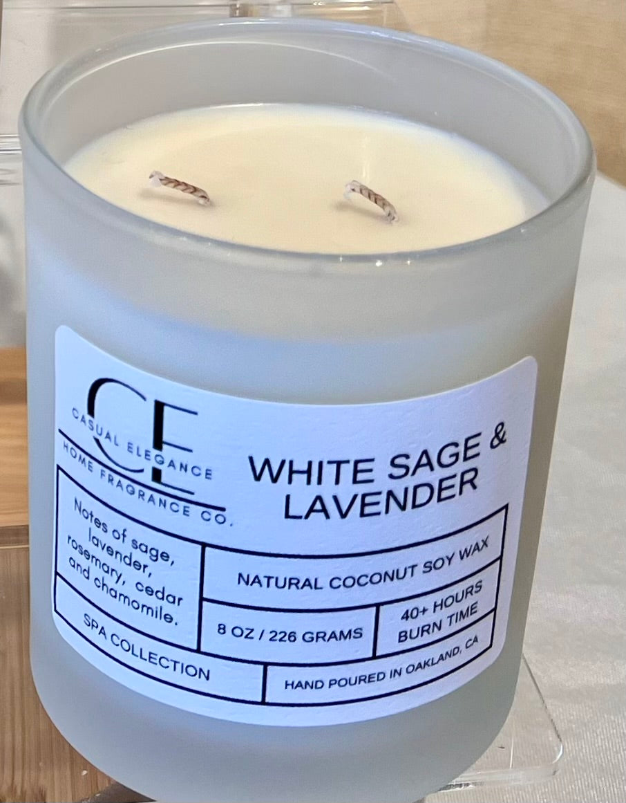 White Sage & Lavender Candle 8 oz