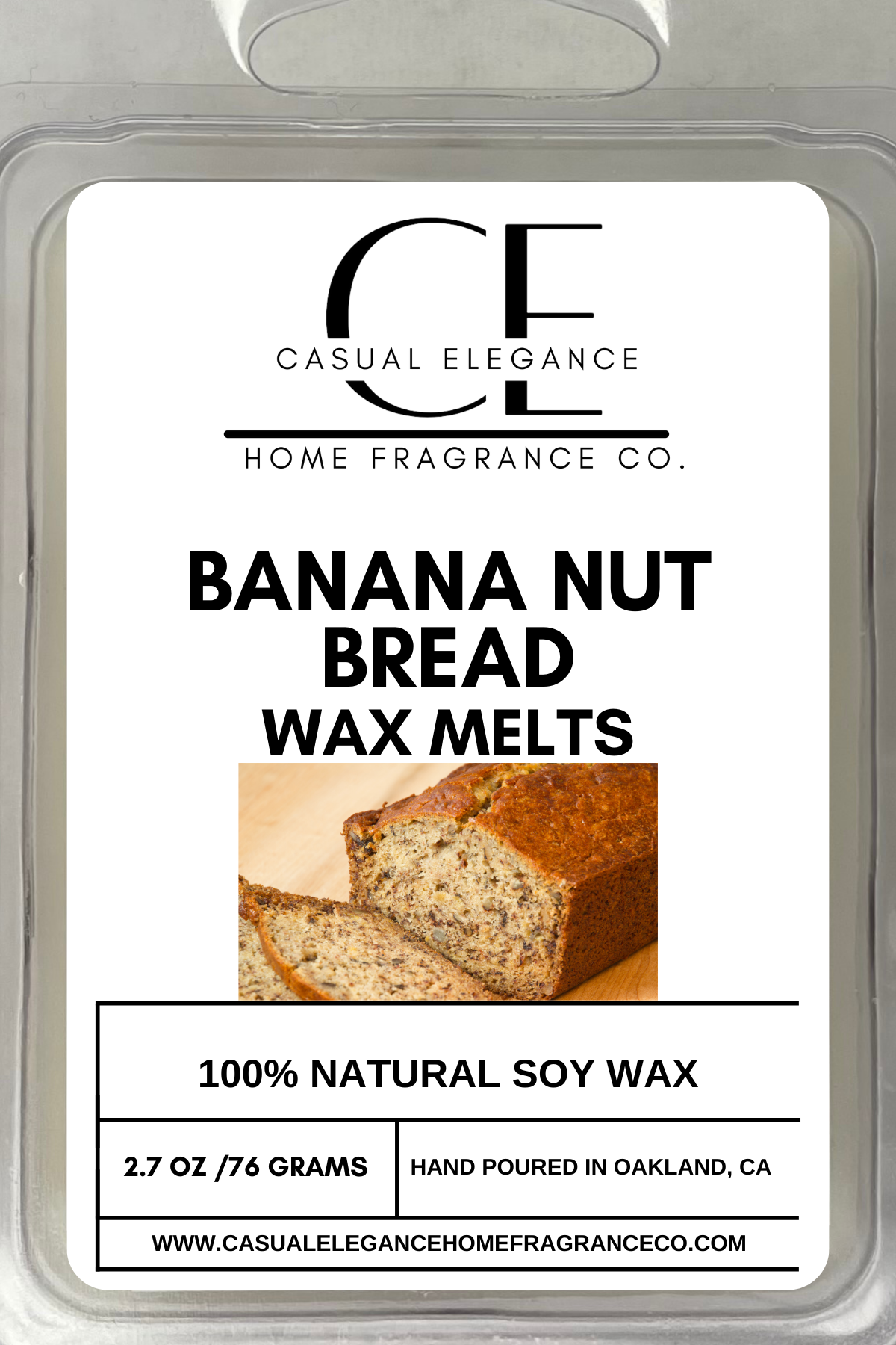 Banana Nut Bread Scented Wax Melt - 6 Cavity Clamshell – Casual Elegance  Home Fragrance Co