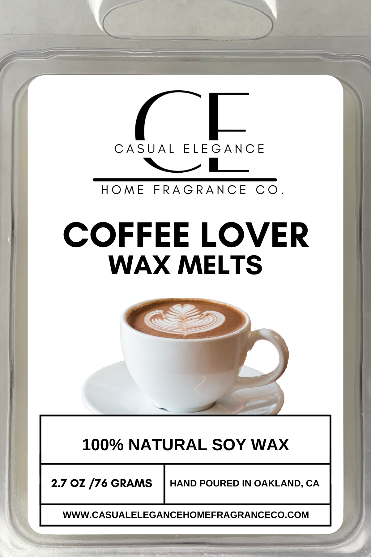 Coffee Lover Scented Wax Melt - 6 Cavity Clamshell