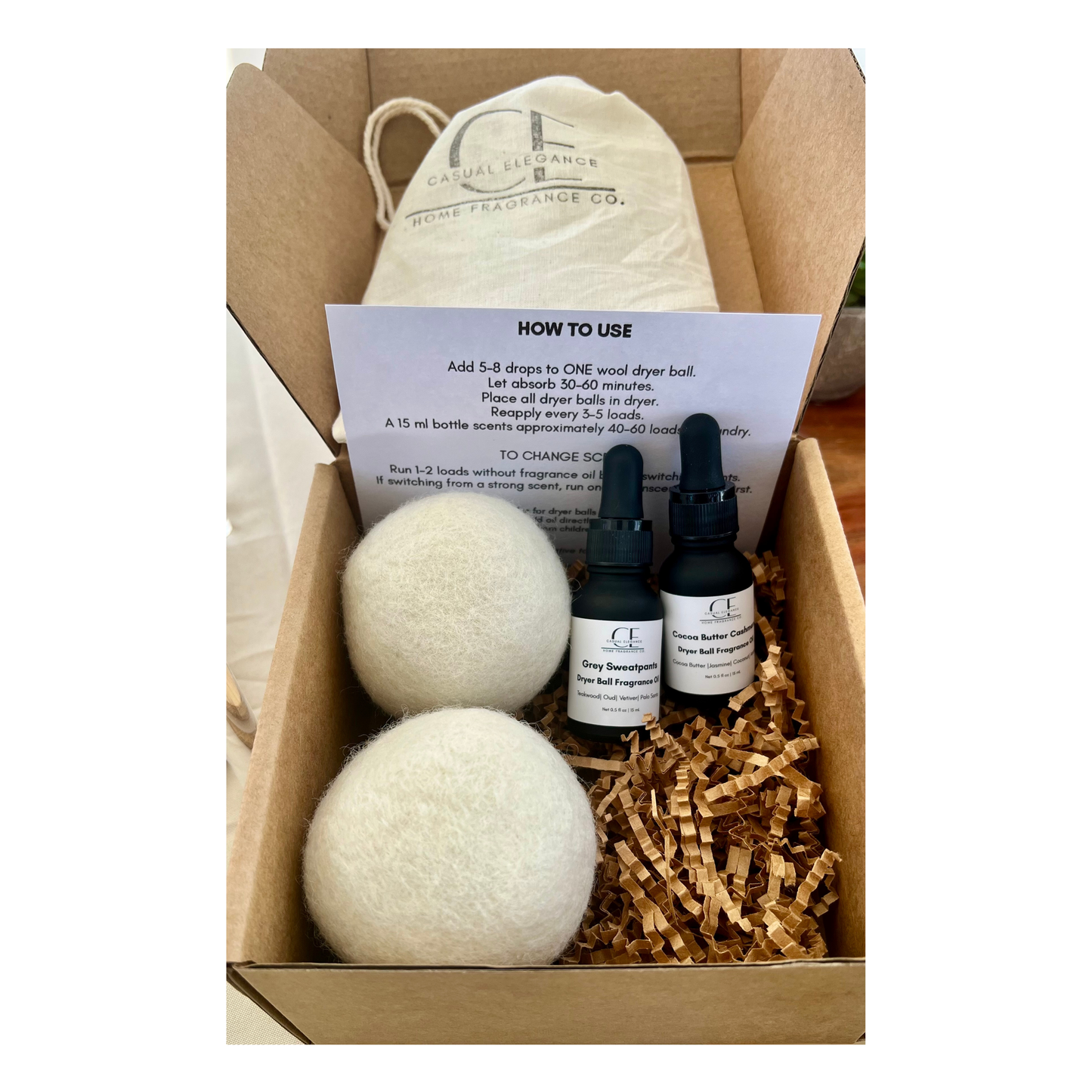 Wool Dryer Balls Laundry Discovery Set