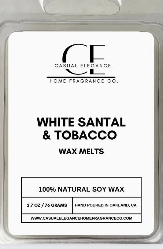 White Santal & Tobacco Scented Wax Melt - 6 Cavity Clamshell