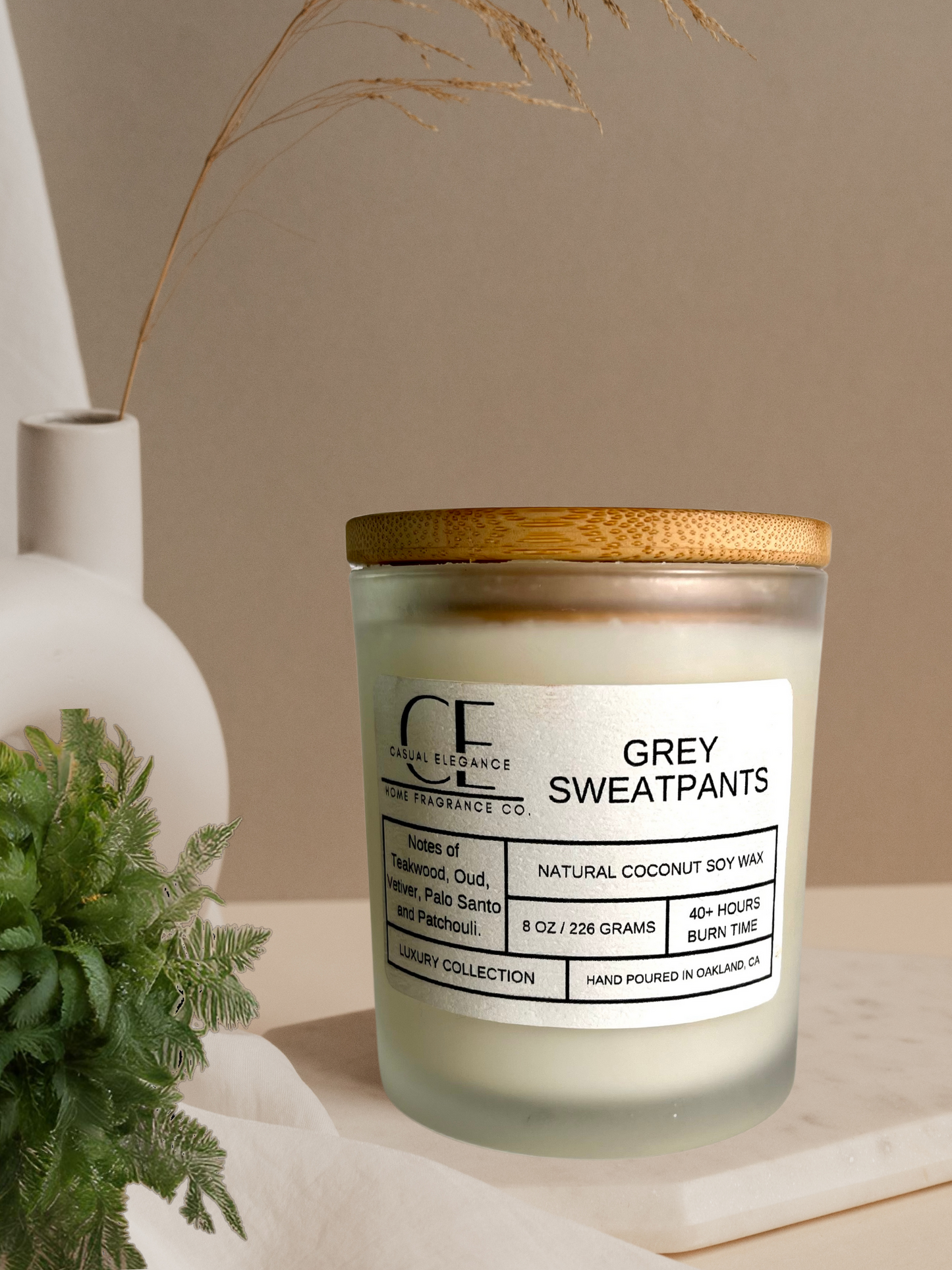 Grey Sweatpants Candle - Musk, Teakwood, Cedar, Bergamot Scented