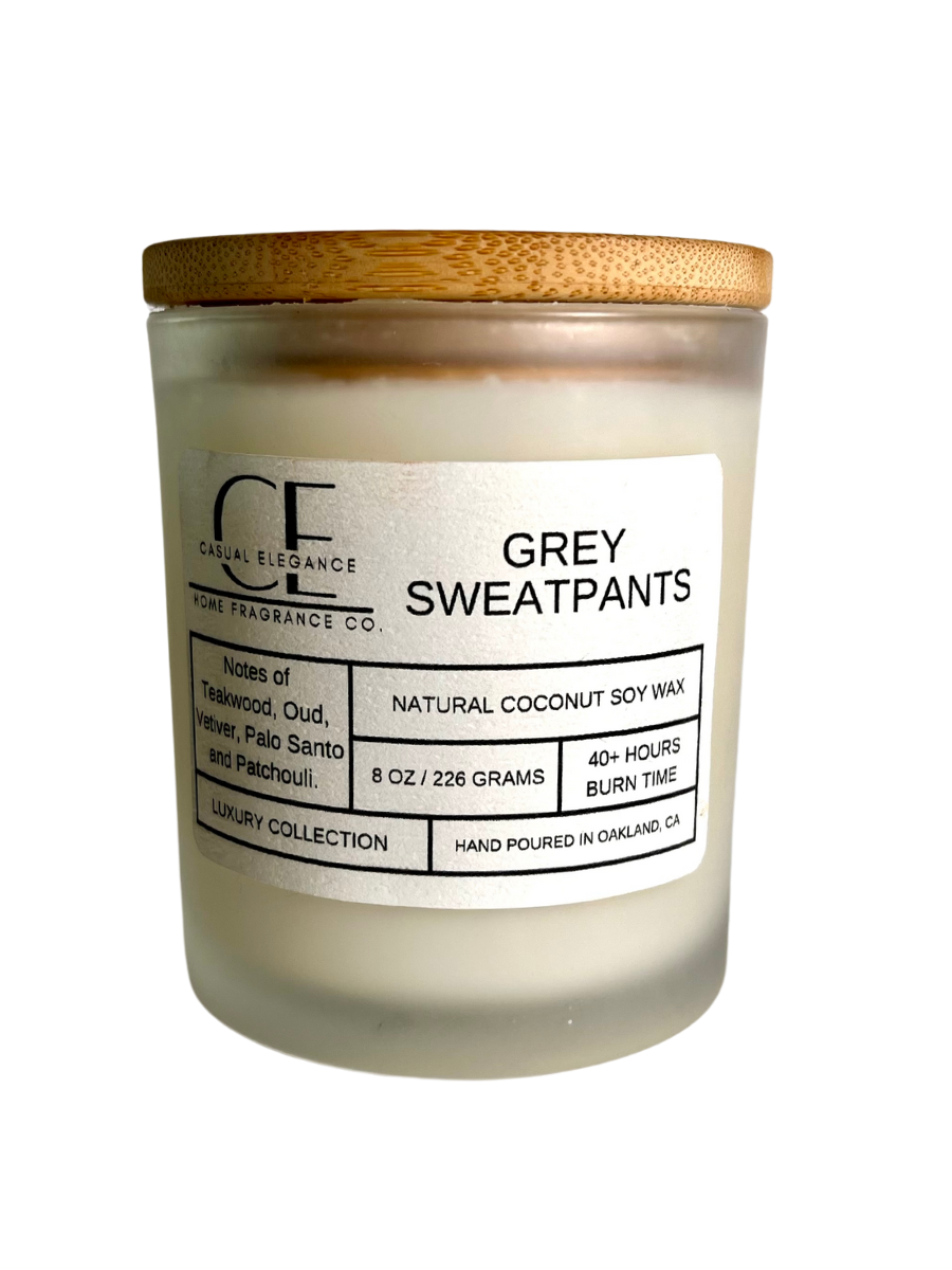 Grey Sweatpants Candle - Musk, Teakwood, Cedar, Bergamot Scented