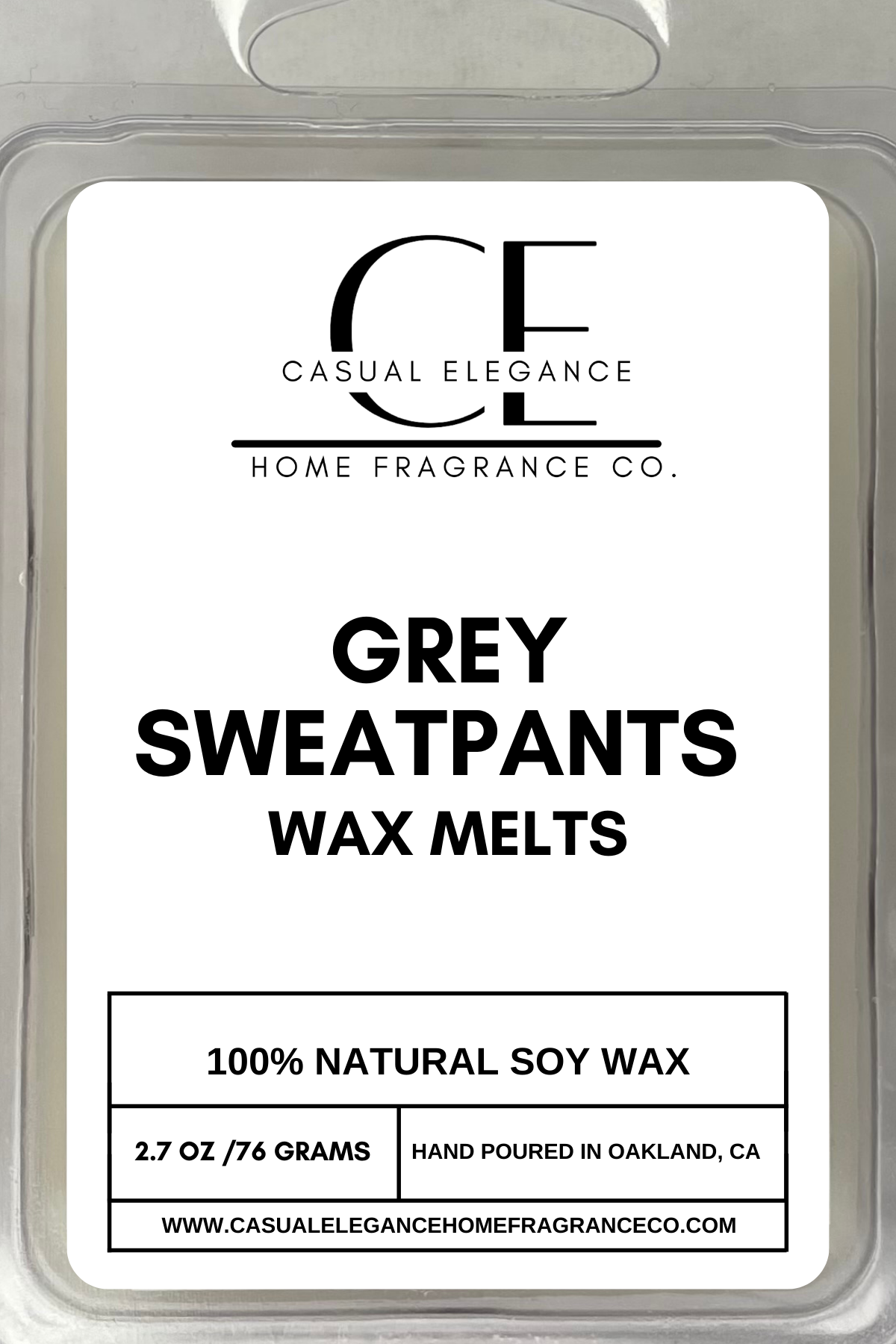 Grey Sweatpants Scented Wax Melt - 6 Cavity Clamshell