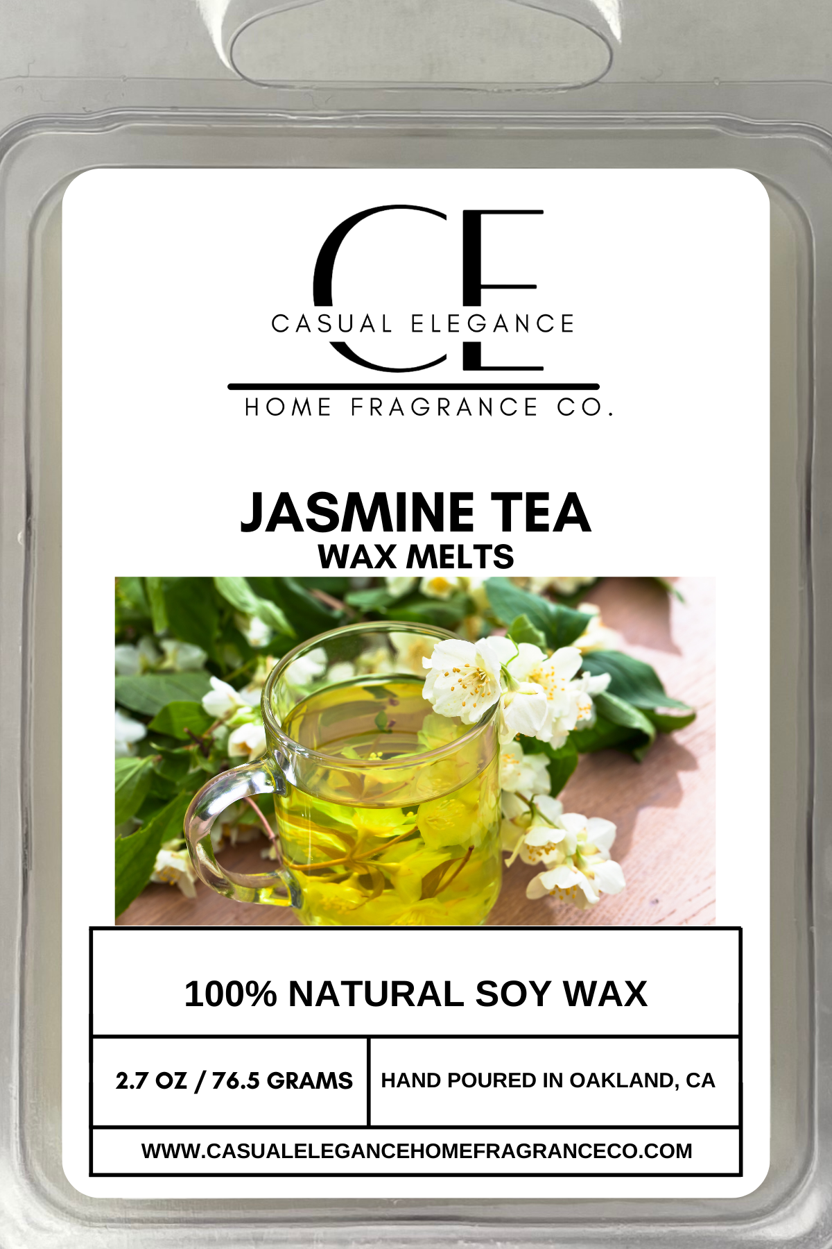 Jasmine Tea Scented Wax Melt - 6 Cavity Clamshell