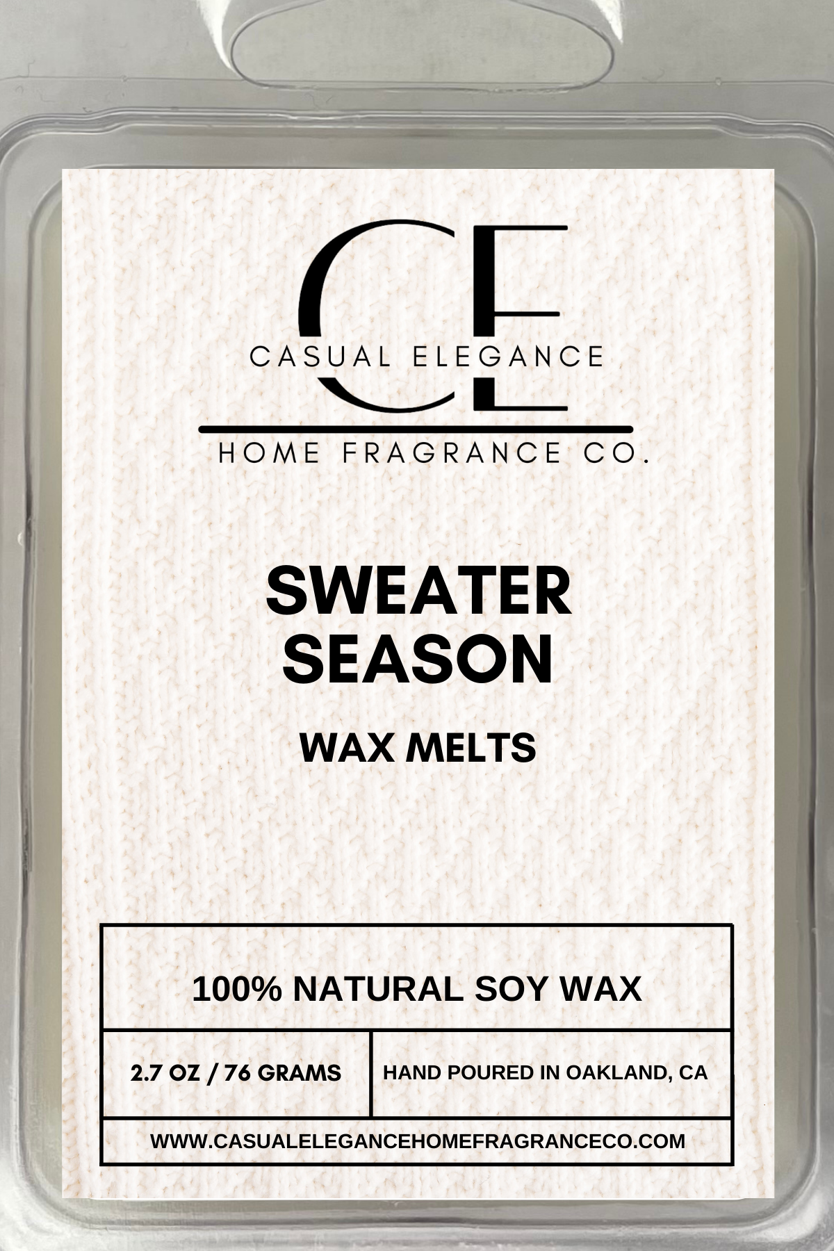 Sweater Season Scented Wax Melt - 6 Cavity Clamshell