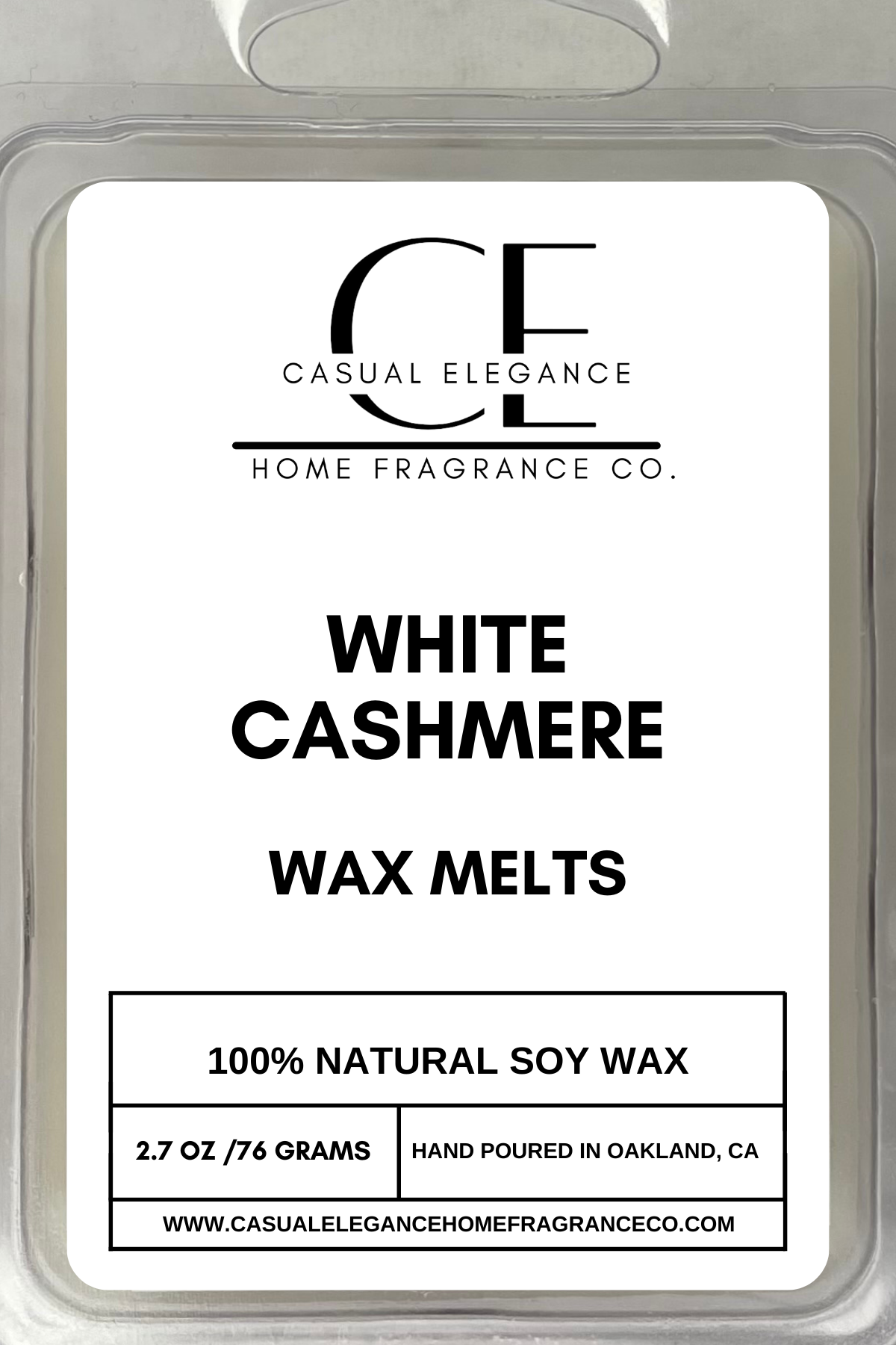 White Cashmere Scented Wax Melt - 6 Cavity Clamshell