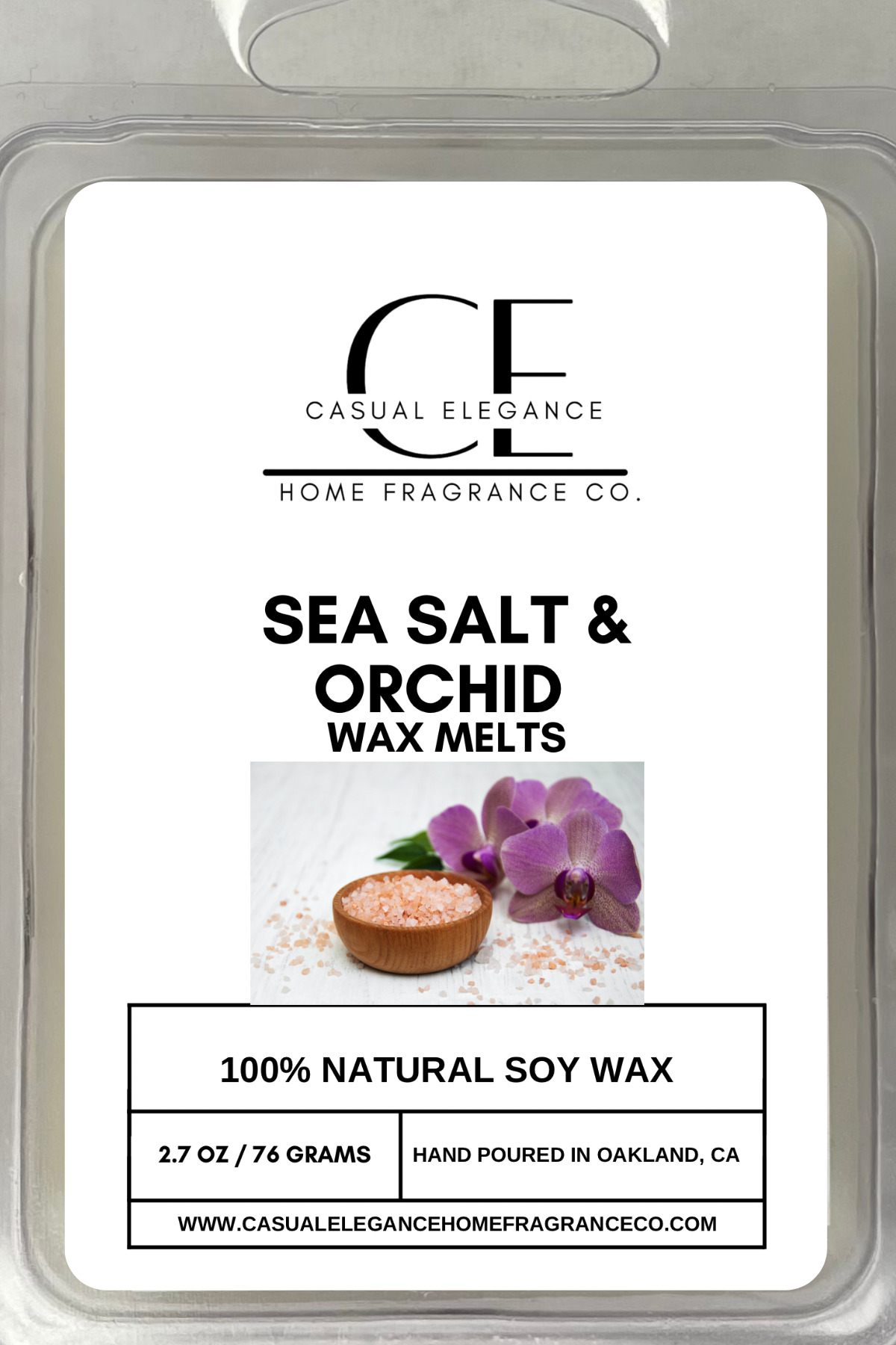 Sea Salt & Orchid Scented Wax Melt - 6 Cavity Clamshell