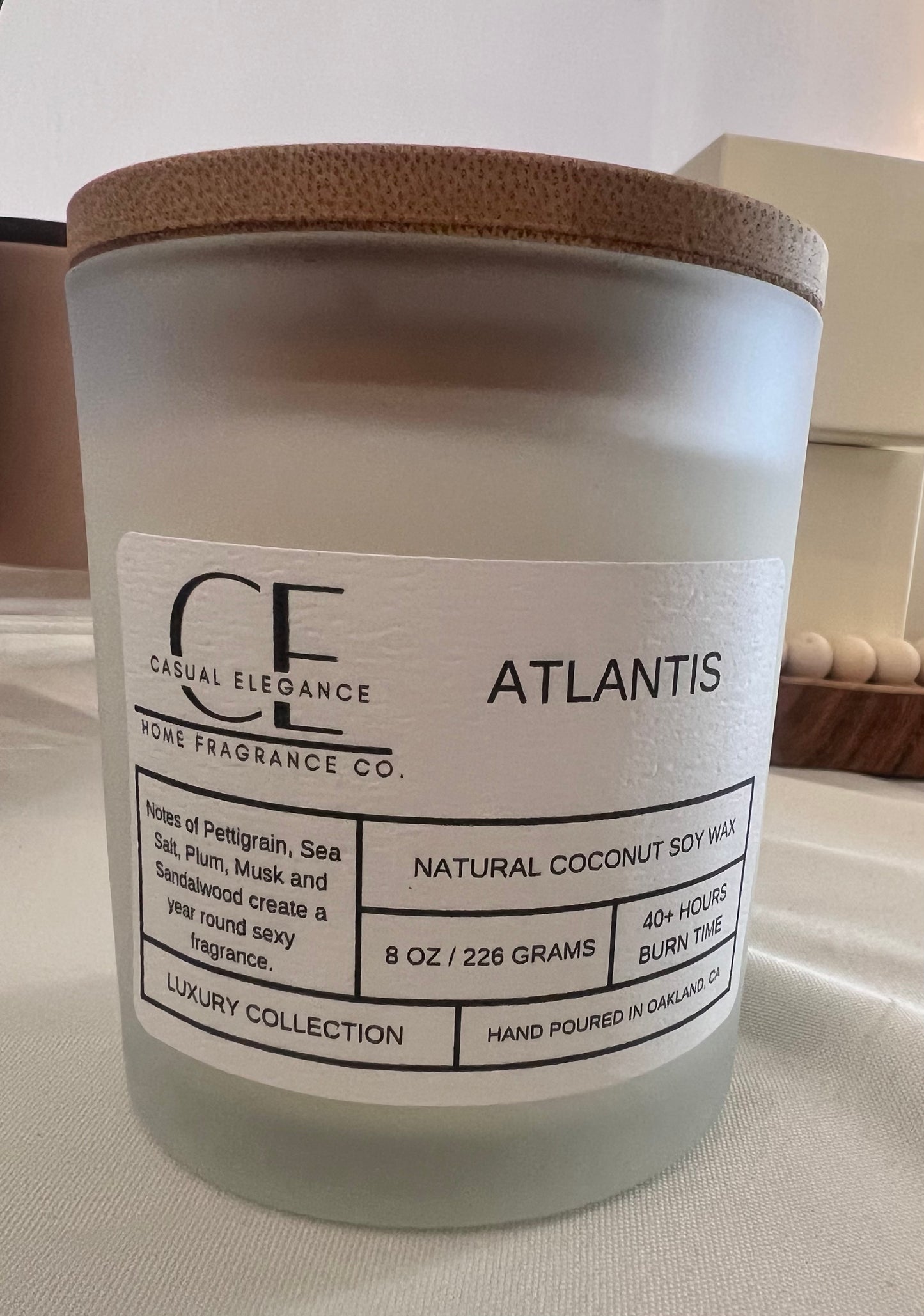 Atlantis Candle -  Sandalwood, Musk and Ozone scented