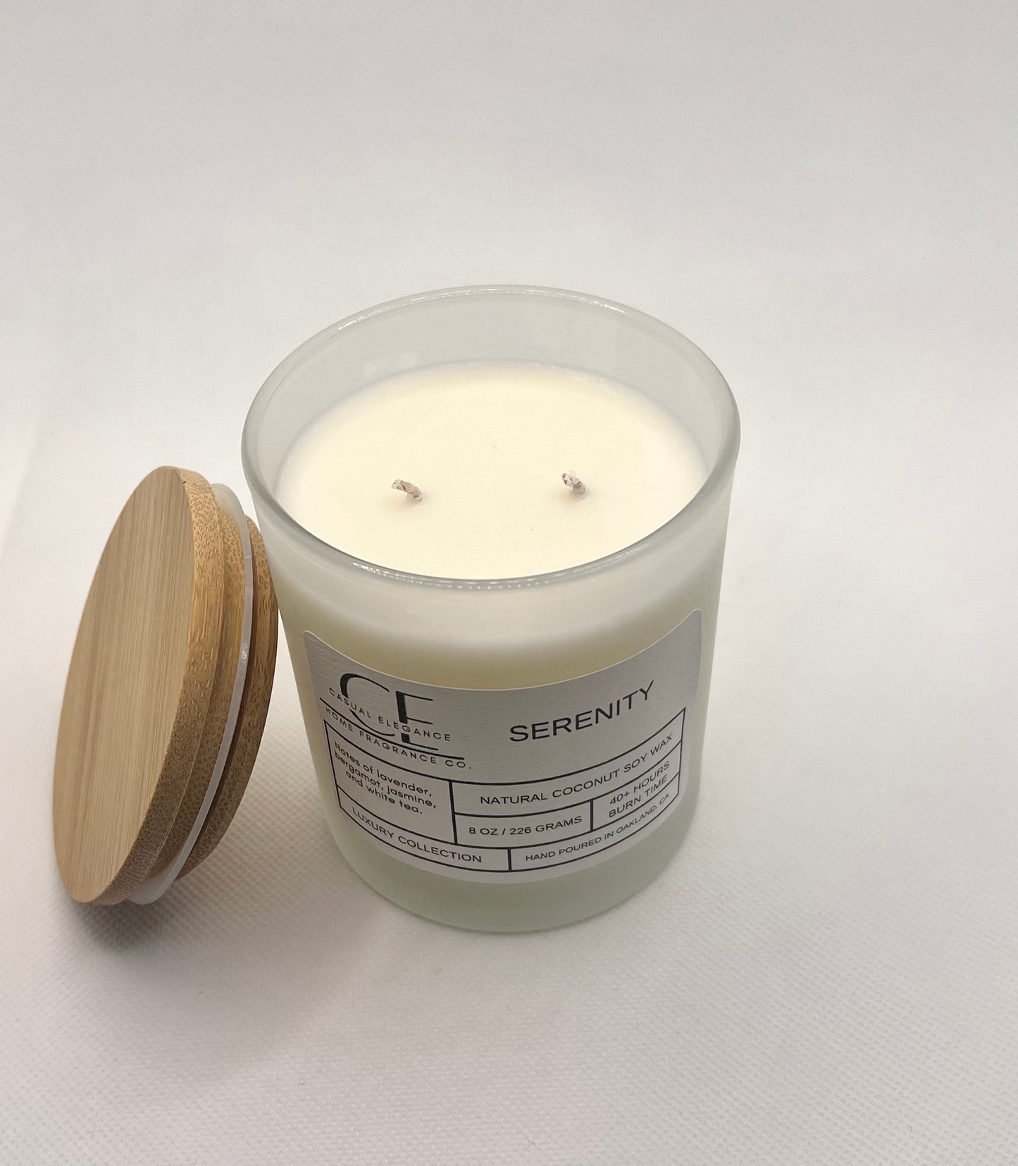 Serenity Candle - Scented with Jasmine, White Tea and Sandalwood