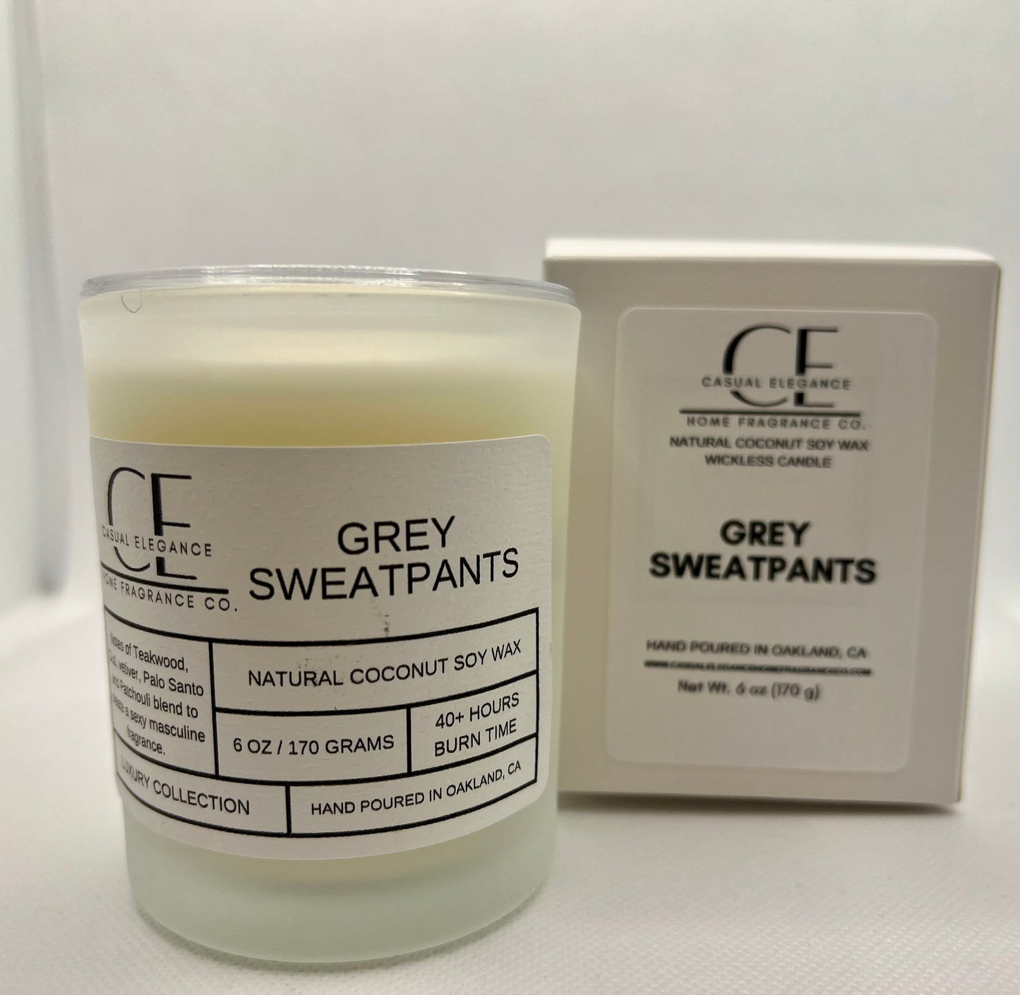 Grey Sweatpants Wickless Candle